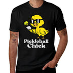 Pickleball Chick Funny Pickle Ball Women Girls Kids Toddler  Oversized Silhouette T-Shirt
