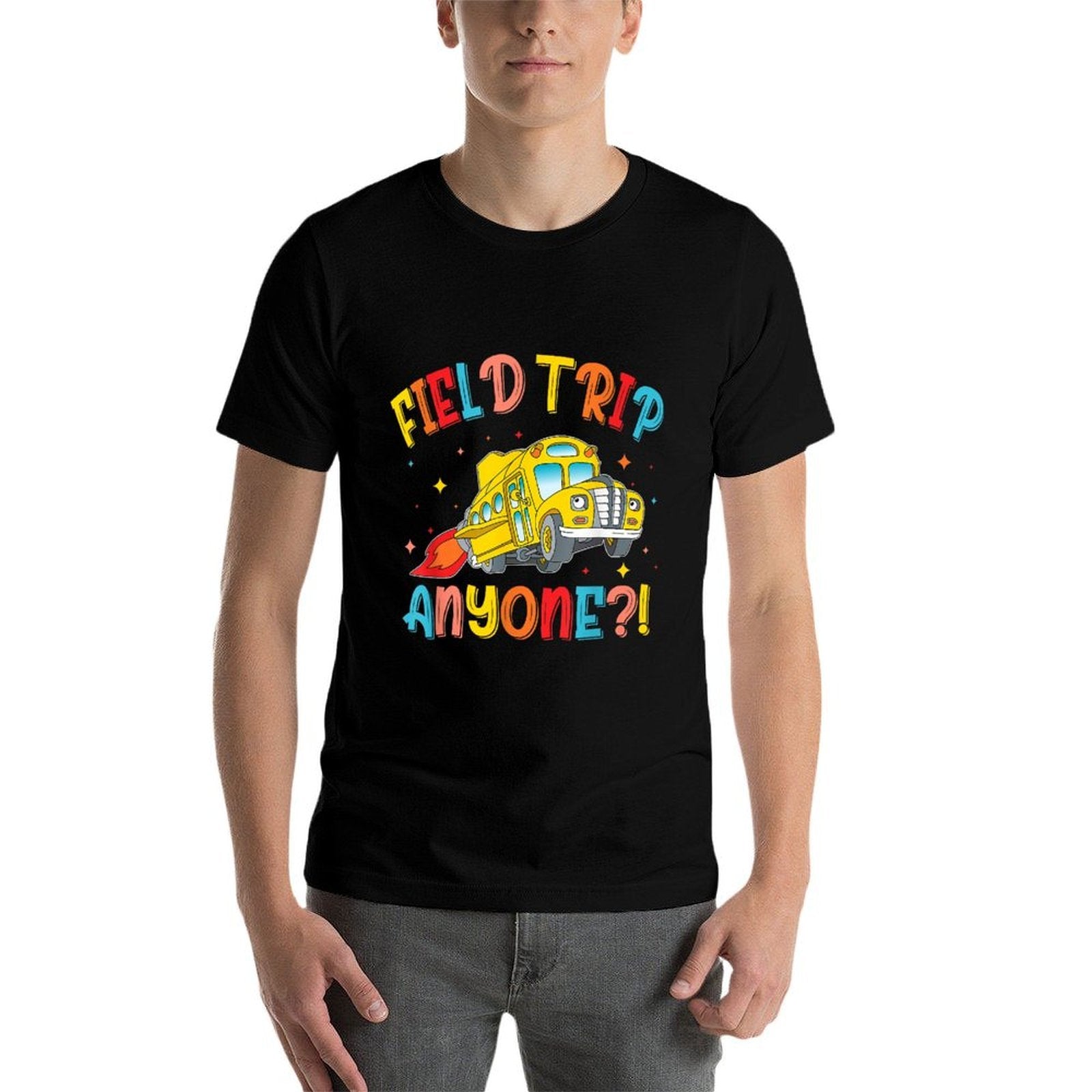 Field Trip Anyone School Trips Field Day 2025 Teachers Kids  Oversized Silhouette T-Shirt