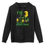 Kids Farm Green Tractor 3rd Birthday Party Farmer Boy 3 Year Old Shape Retention Hoodie