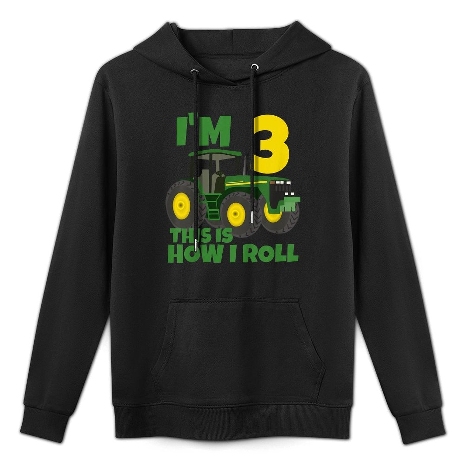 Kids Farm Green Tractor 3rd Birthday Party Farmer Boy 3 Year Old Shape Retention Hoodie