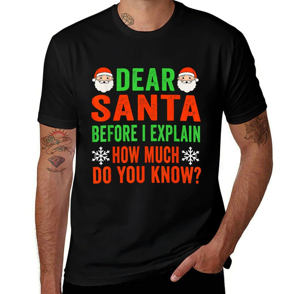 Funny Christmas Kids Toddler Dear Santa I Can Explain  Oversized Silhouette T-Shirt