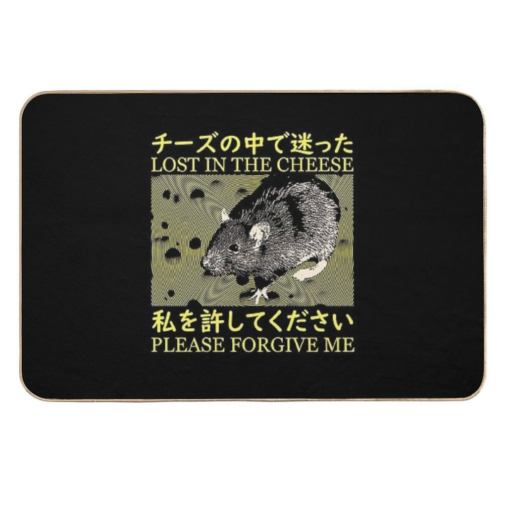 Lost in The Cheese Rat  Pet-Safe Bath Mat