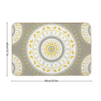 Gray Yellow White Mandalas  Rapid-Drying Bath Mat