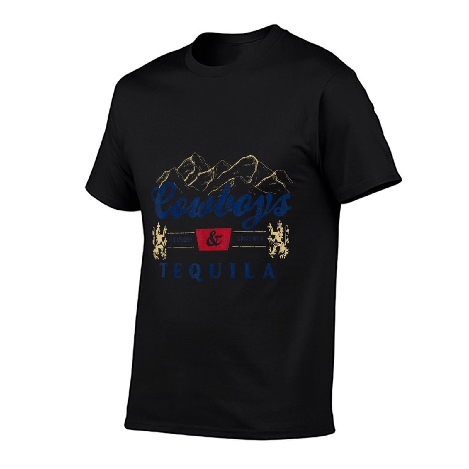 Vintage Cowboys And Tequila Western Funny Tequila Drinking  High-quality Stitching T-Shirt