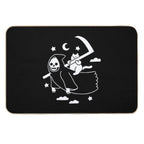 Cat Riding Grim Reaper  Anti-Trip Bath Mat