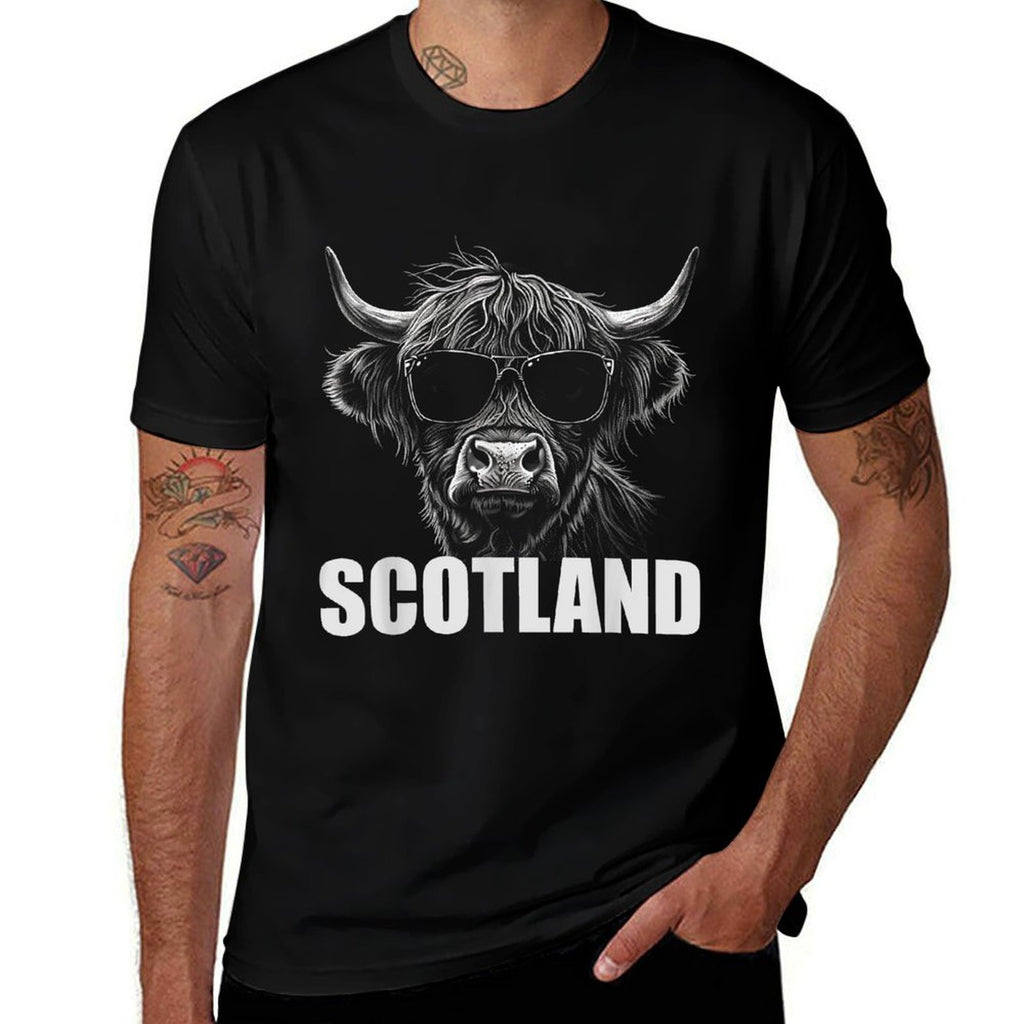 Cool Highland Cow Scotland Travel  Slim-fit Cut T-Shirt
