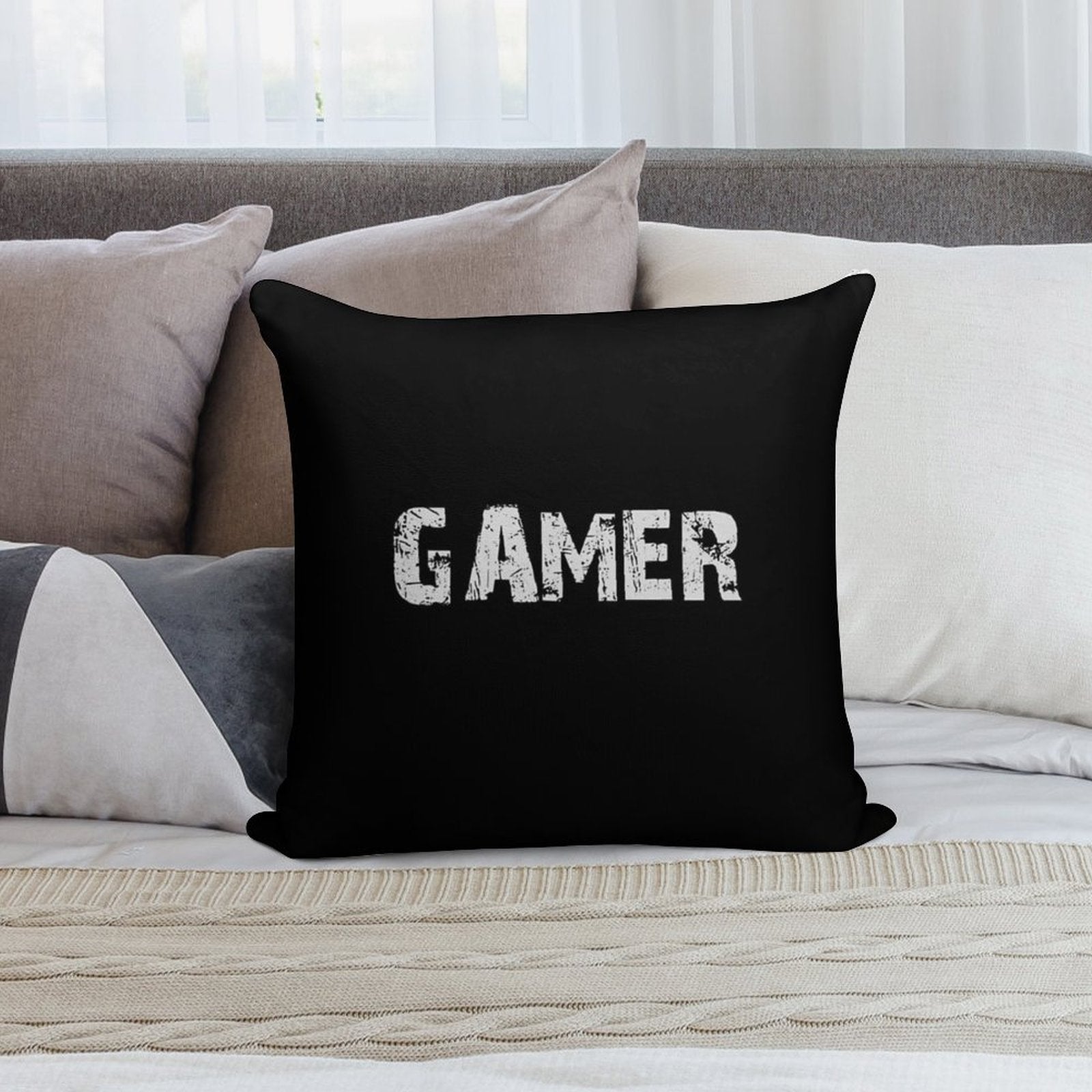 Gamer Soft High-Density Material Throw Pillow