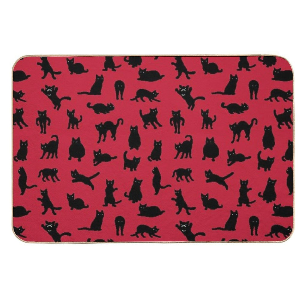 Void Cats Pattern (Red)  Repositionable Bath Mat