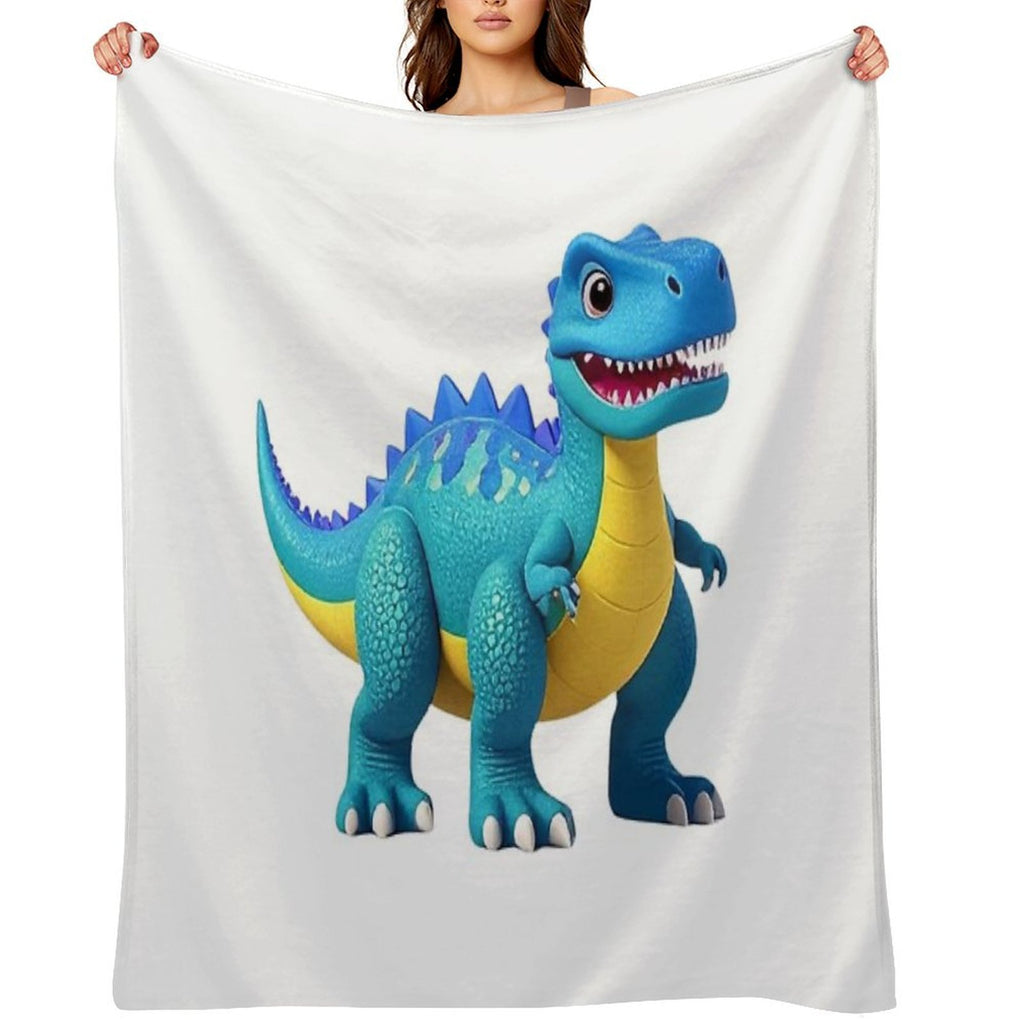 Smiling Dinosaur Cartoon Character Easy Care Throw Blanket