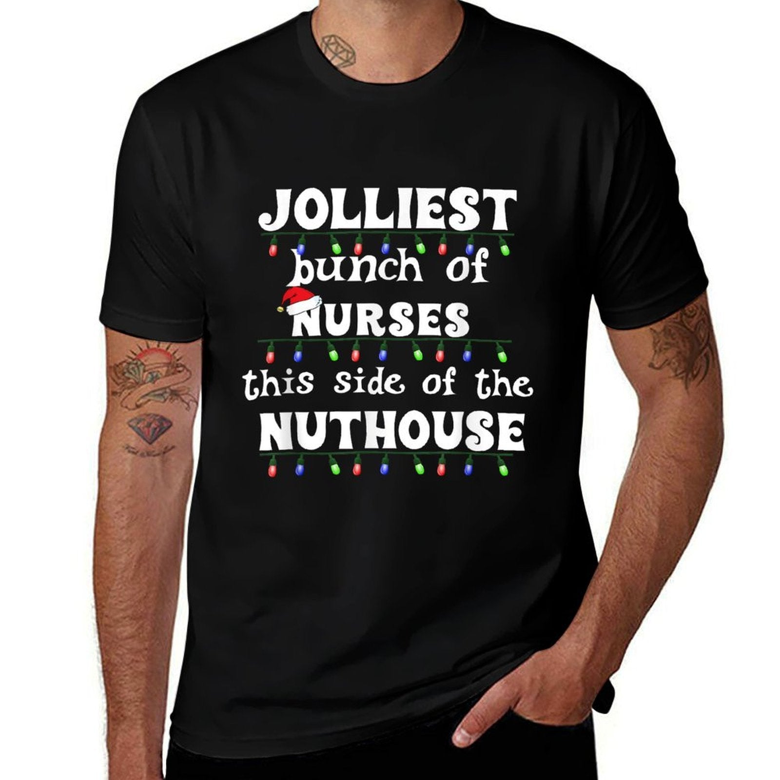 Funny Christmas Matching Group Work Jolliest Bunch of Nurses  Relaxed-fit T-Shirt