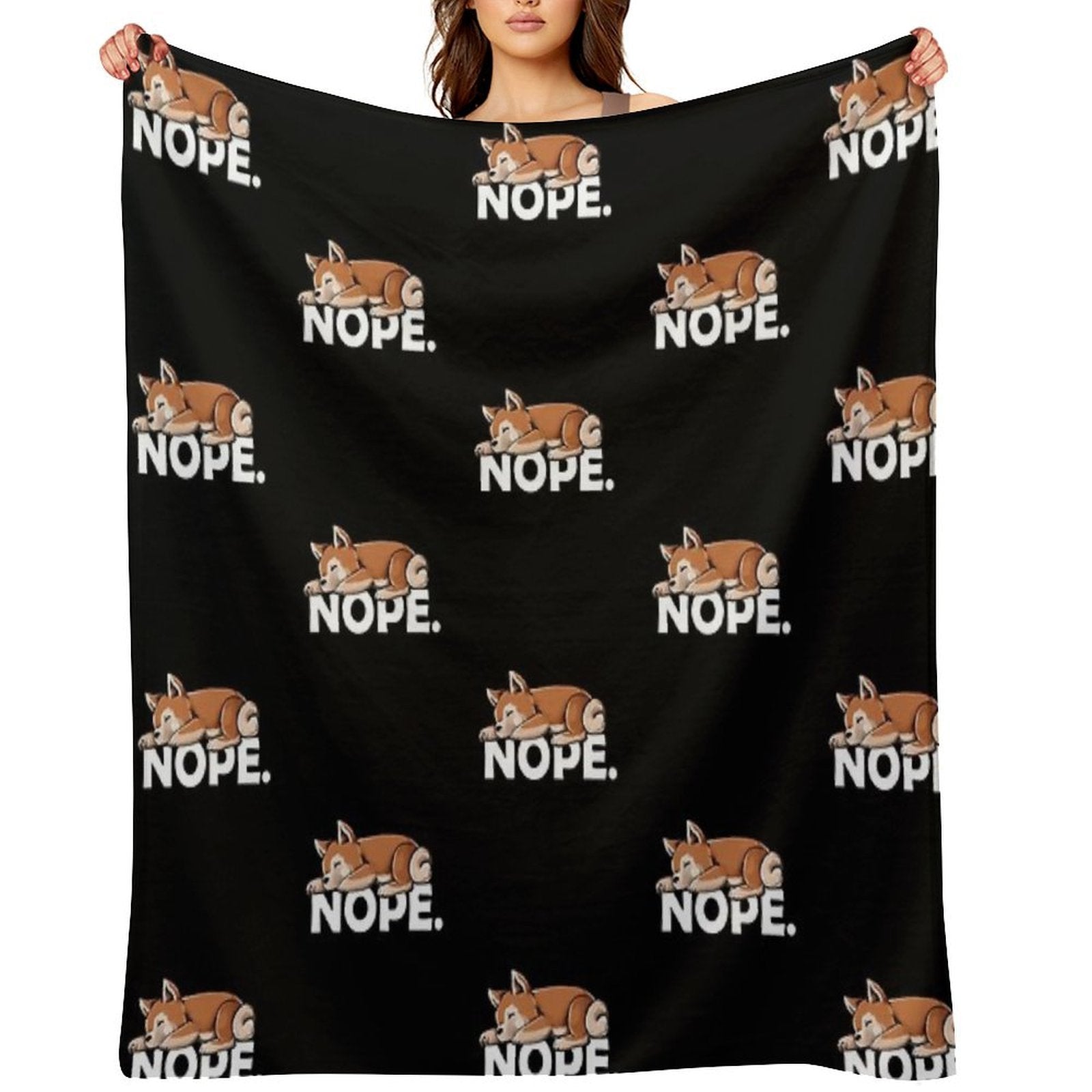 Shiba Inu Velvety-soft Throw Blanket