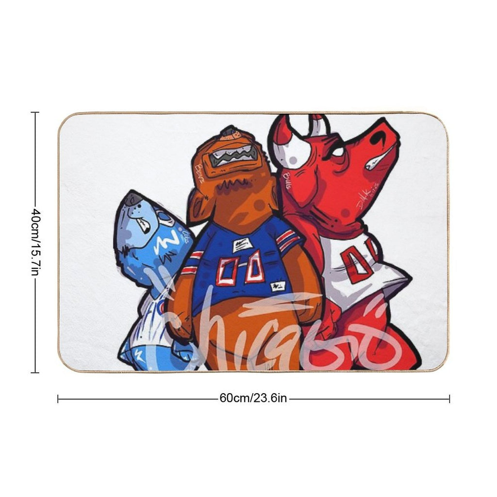 Chicago Cubs, Chicago Bears, Chicago Bulls, Chicago Sports  Slip-Resistant Bath Mat