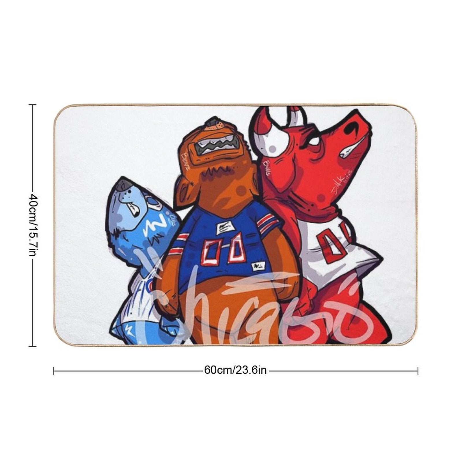 Chicago Cubs, Chicago Bears, Chicago Bulls, Chicago Sports  Slip-Resistant Bath Mat