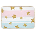 Faux Glitter Stars Stripe Background  Rapid-Drying Bath Mat