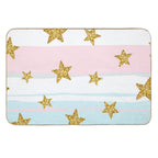 Faux Glitter Stars Stripe Background  Rapid-Drying Bath Mat