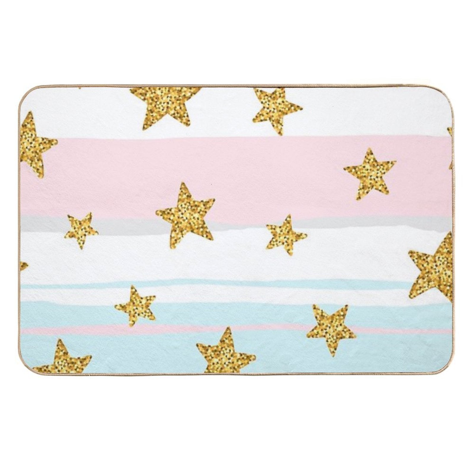Faux Glitter Stars Stripe Background  Rapid-Drying Bath Mat