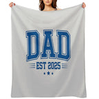 New Dad Varsity Style Shirt Est 2025 Gift Fathers Day Newborn Sustainable Throw Blanket
