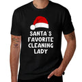 Christmas Santas Favorite Cleaning Lady Funny Xmas Pajama  Oversized Silhouette T-Shirt