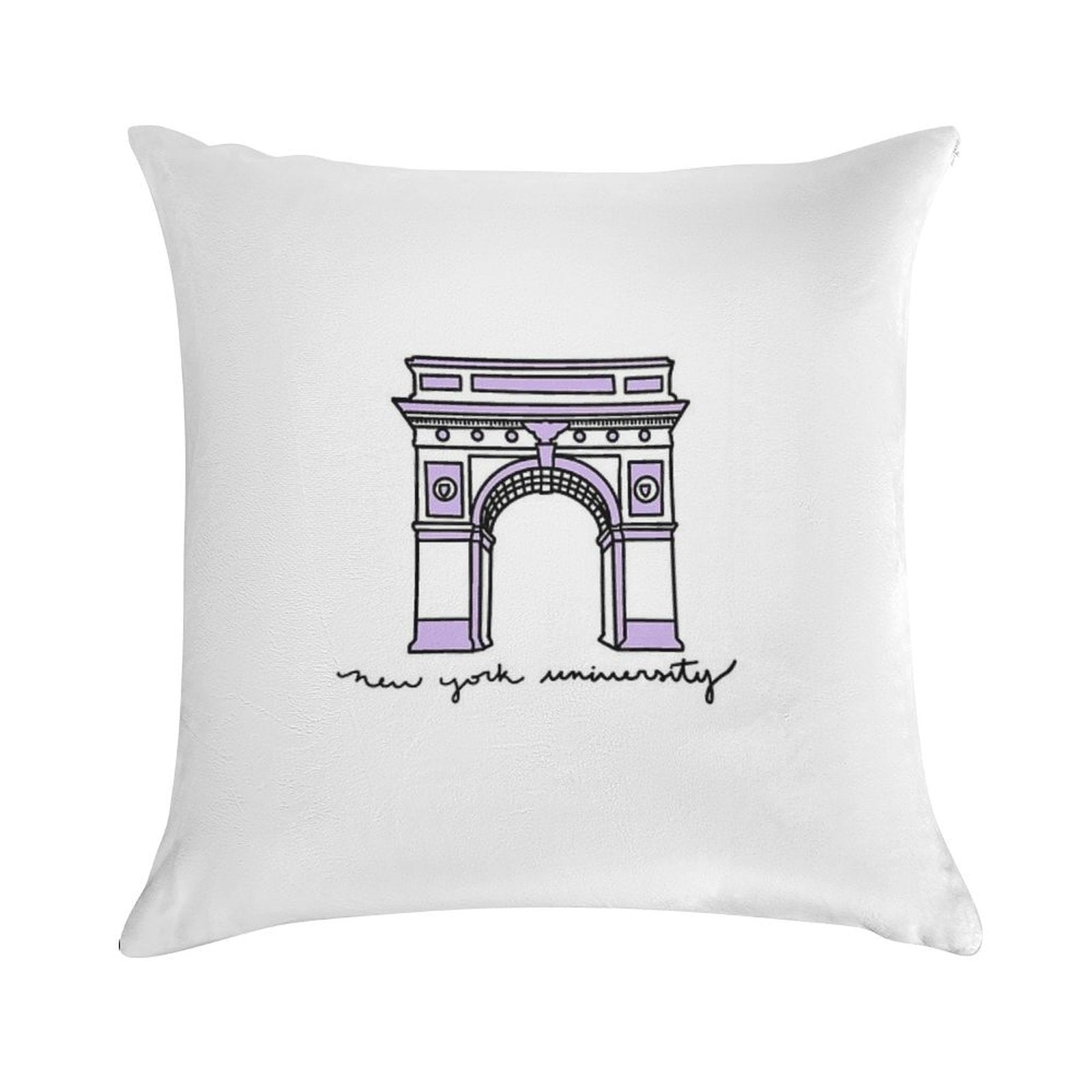 NYU Sticker Soft Skin-Friendly Throw Pillow