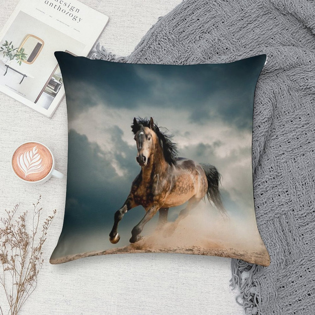 Galloping Horse Soft Style Accent Throw Pillow