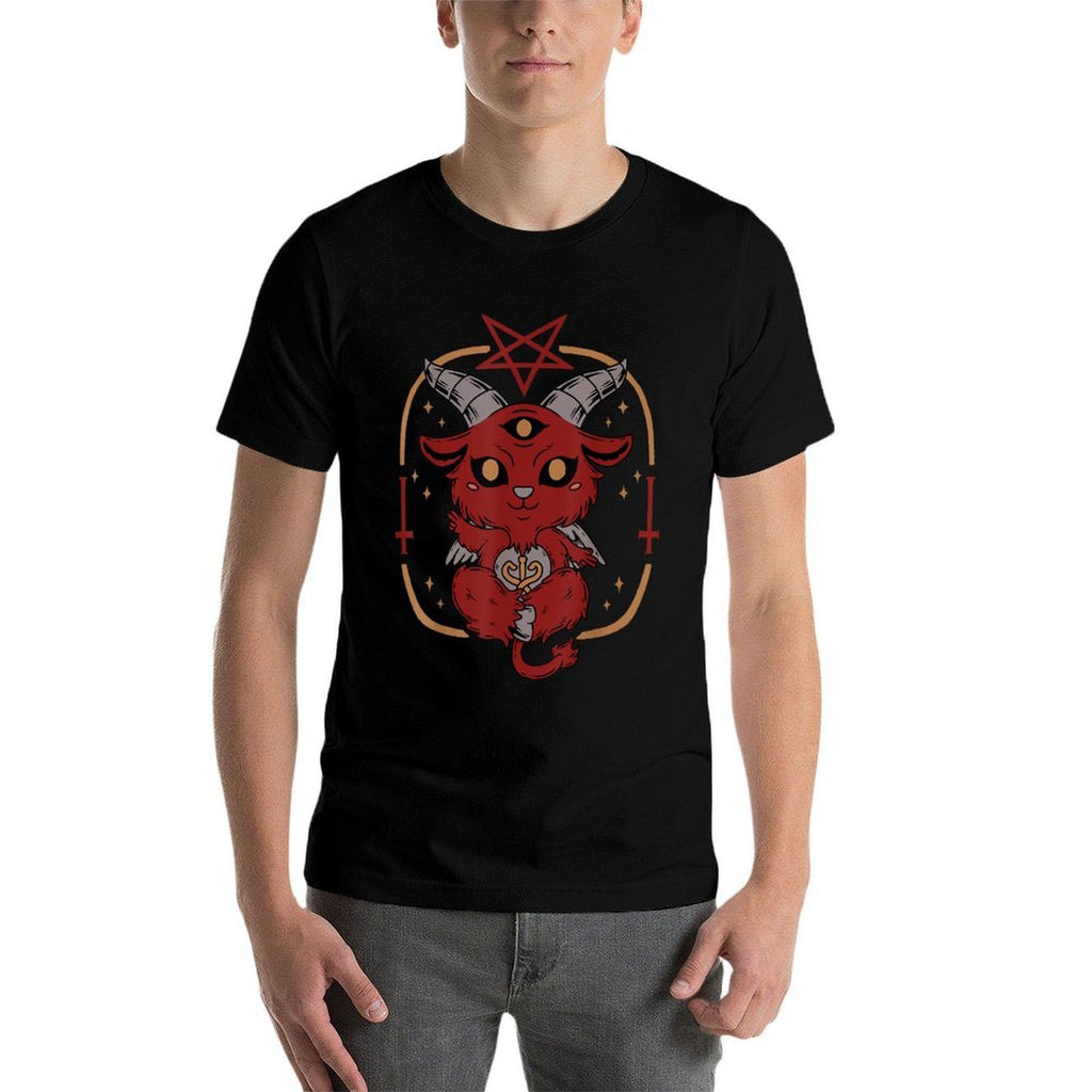 Lucifer Sigil Satan Satanic Goat Cute Goth Baby Baphomet  Polyester Blend T-Shirt