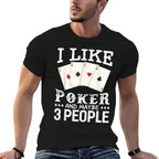 Poker Game Gifts Unisex Poker Black Small Crew Neck Letter Print Modern Poker Humor Gift  Relaxed-fit T-Shirt