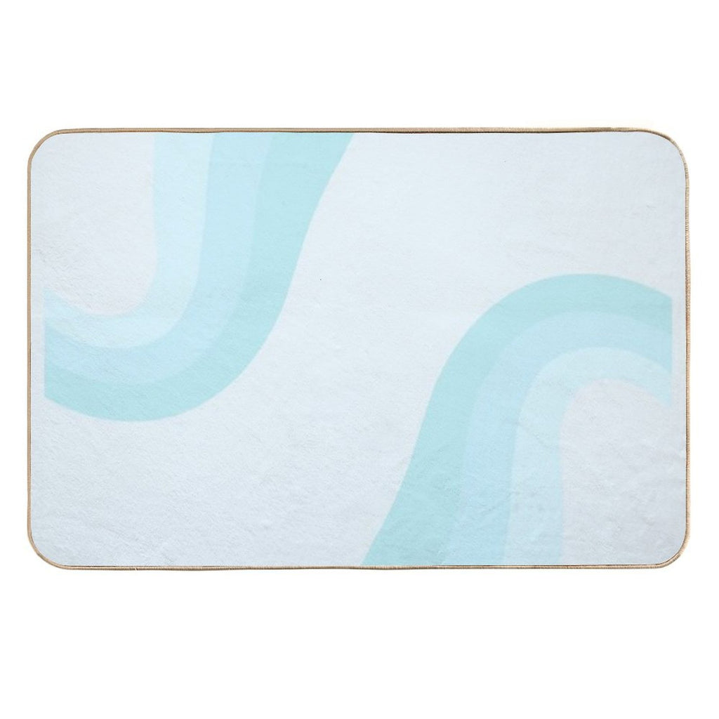 Groovy Turquoise Stripes  Versatile Bath Mat