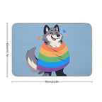 Comfy Womfy Furry Pride Wolf LGBTQ Rainbow Durable Bath Mat