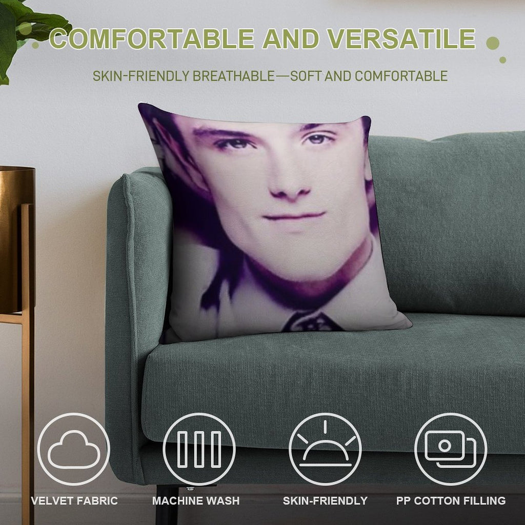 Josh Hutcherson Whistle Soft Shrink-Resistant Throw Pillow