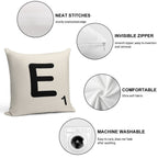 Scrabble Tile E Soft Reinforced Edging Throw Pillow