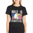 Bald Is Beautiful 4th of July Independence Day Bald Eagle  Relaxed-fit T-Shirt