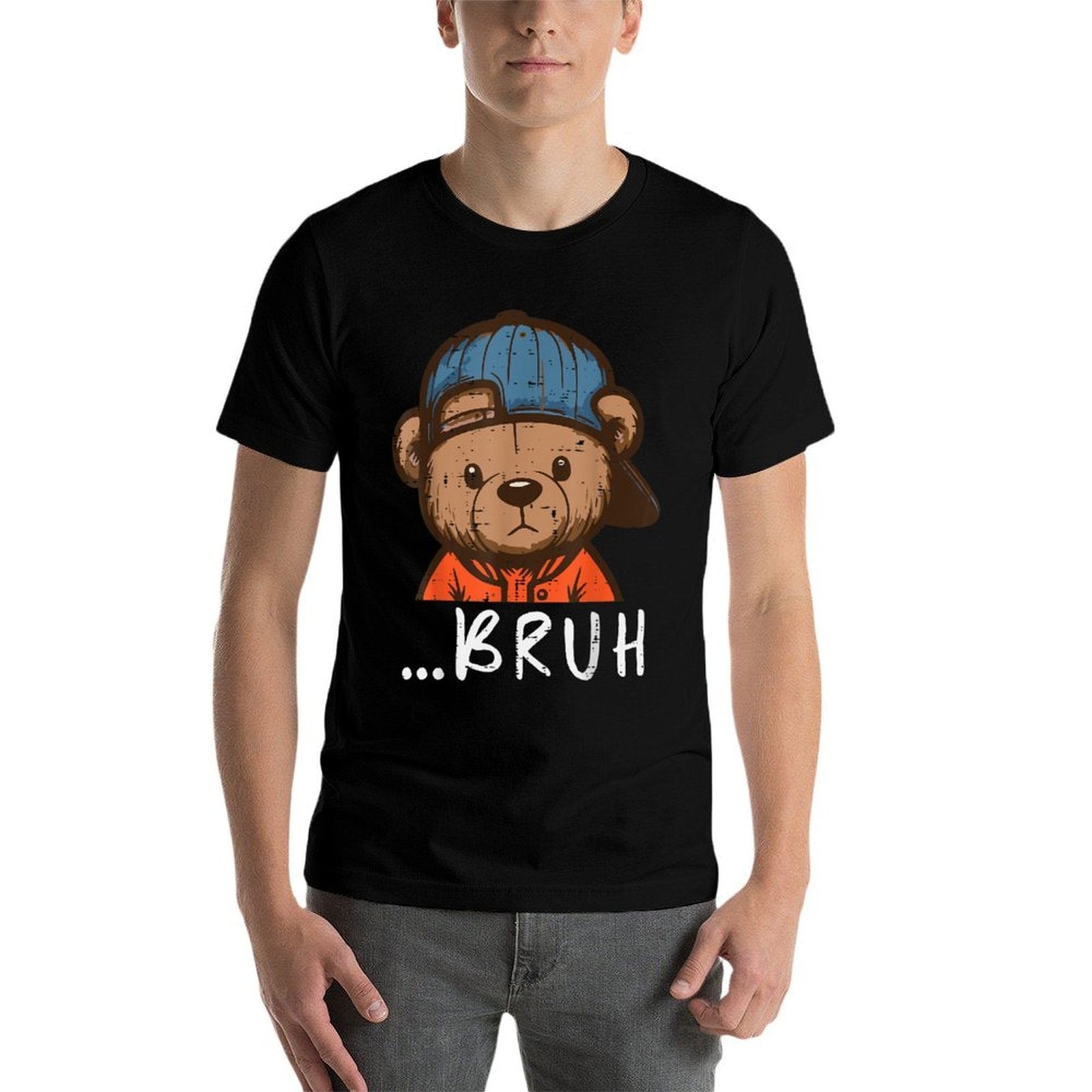 Halloween Hip Bear Cap Bruh Costume Meme Toddler Boys Kids  Moisture-wicking T-Shirt
