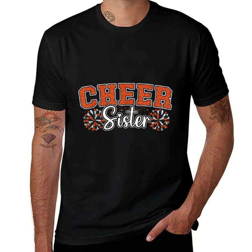 Cheer Sister My Favorite Cheerleader Calls Me Sisters Orange  Graphic-printed T-Shirt
