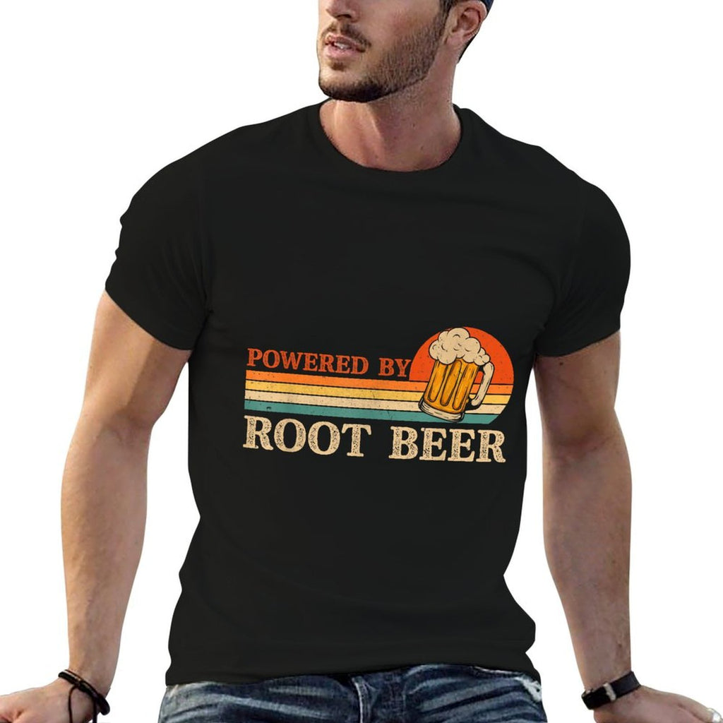 Vintage Powered By Root Beer Funny Drinking  Odor-resistant T-Shirt