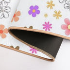 Flowers Design Pattern, Isolated in White Background  Multi-Purpose Bath Mat