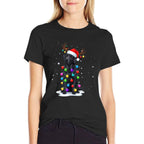 Black Lab Labrador Dog Funny Christmas Lights Reindeer Xmas  Graphic-printed T-Shirt