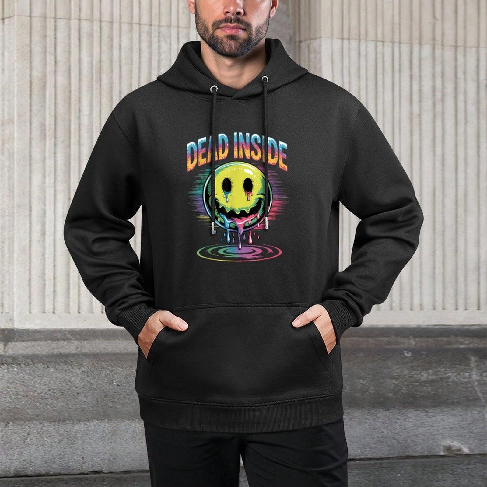 Funny Trippy Dead Inside Quote Sarcasm Meme Gothic Versatile Streetwear Hoodie