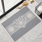 1970's 1980's Vintage Style Heart Shape Crochet Quilting Pattern Silver Heart Ribbon  Versatile Bath Mat