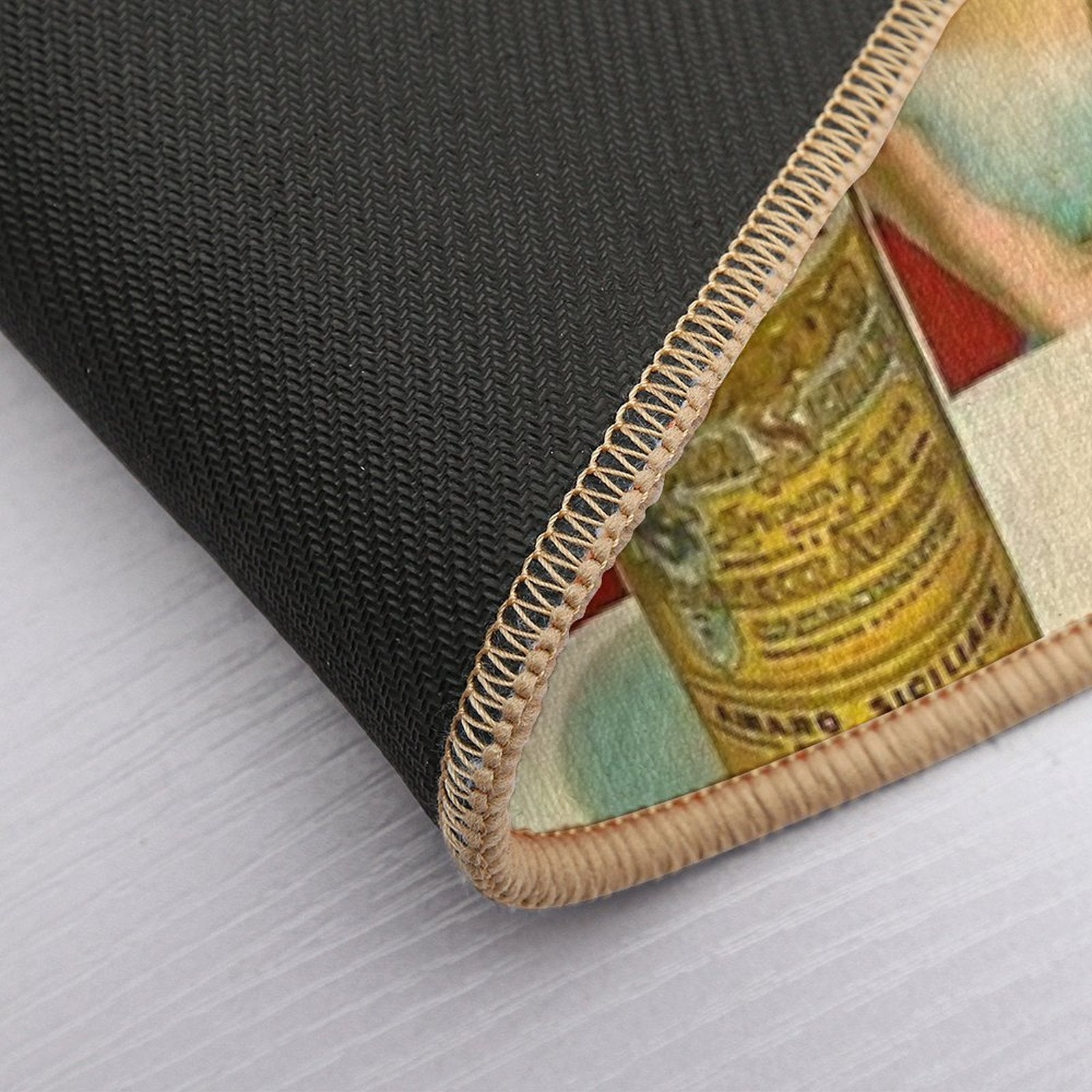 Vintage Italian Liqueur Averna Amaro Sicilia Aperitif Alcoholic Bevarage Advertising Brunette Sitting at Cafe Table Advertisemen  Non-Slip Bath Mat