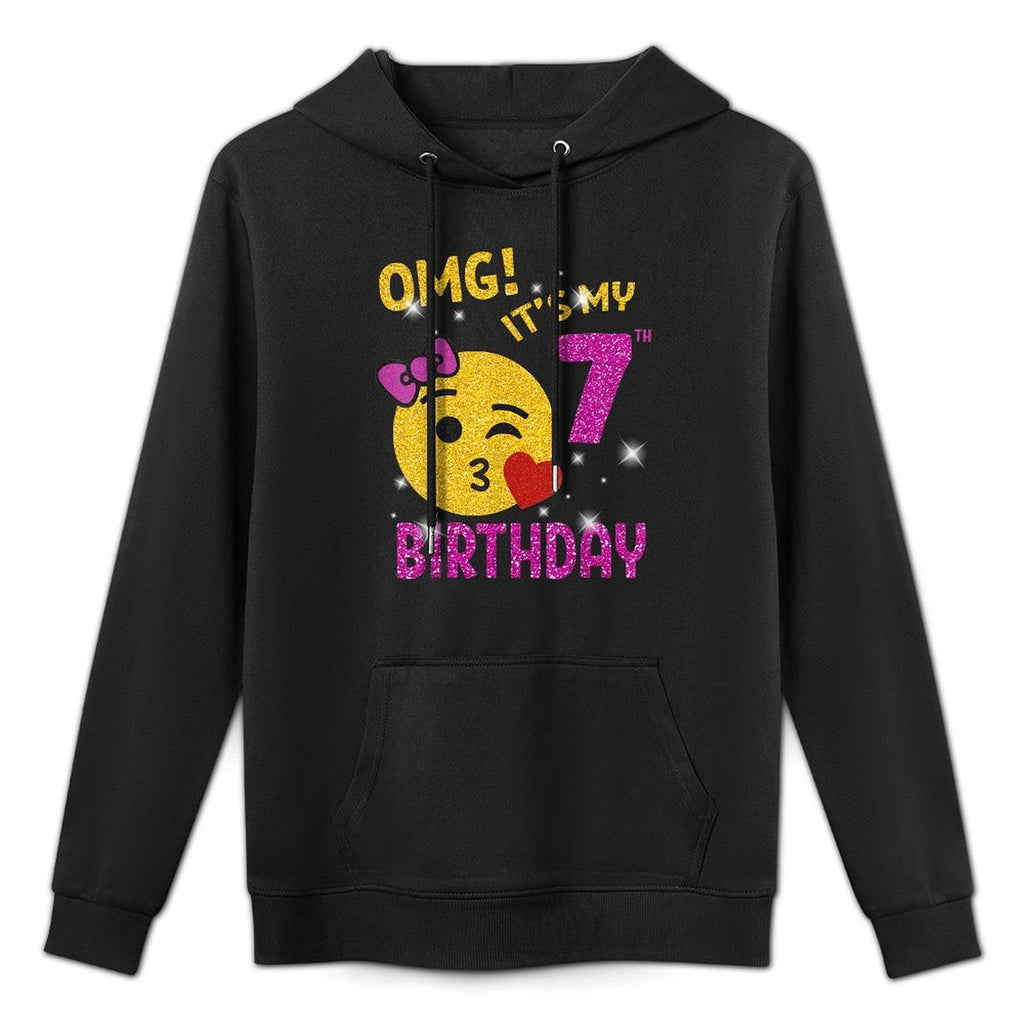 OMG It's My 7th Birthday Girl Cute 7 Yrs Old Birthday Party Layering Staple Hoodie