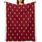 Lilies Pattern Golden And Burgundy Lily Versatility Throw Blanket