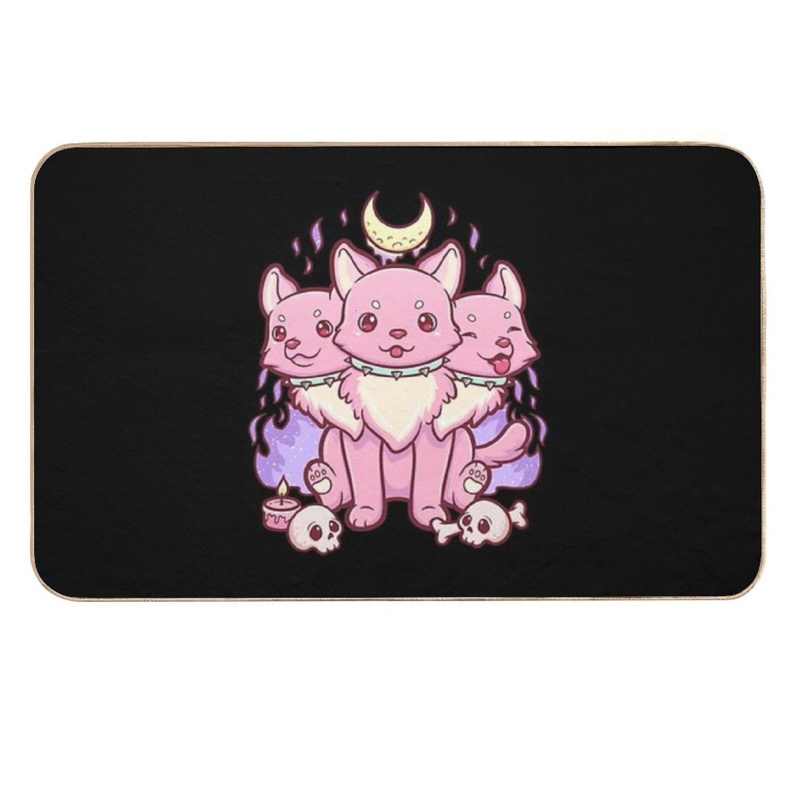 Kawaii Pastel Goth Cute Creepy Occult Cerberus  Multi-Purpose Bath Mat