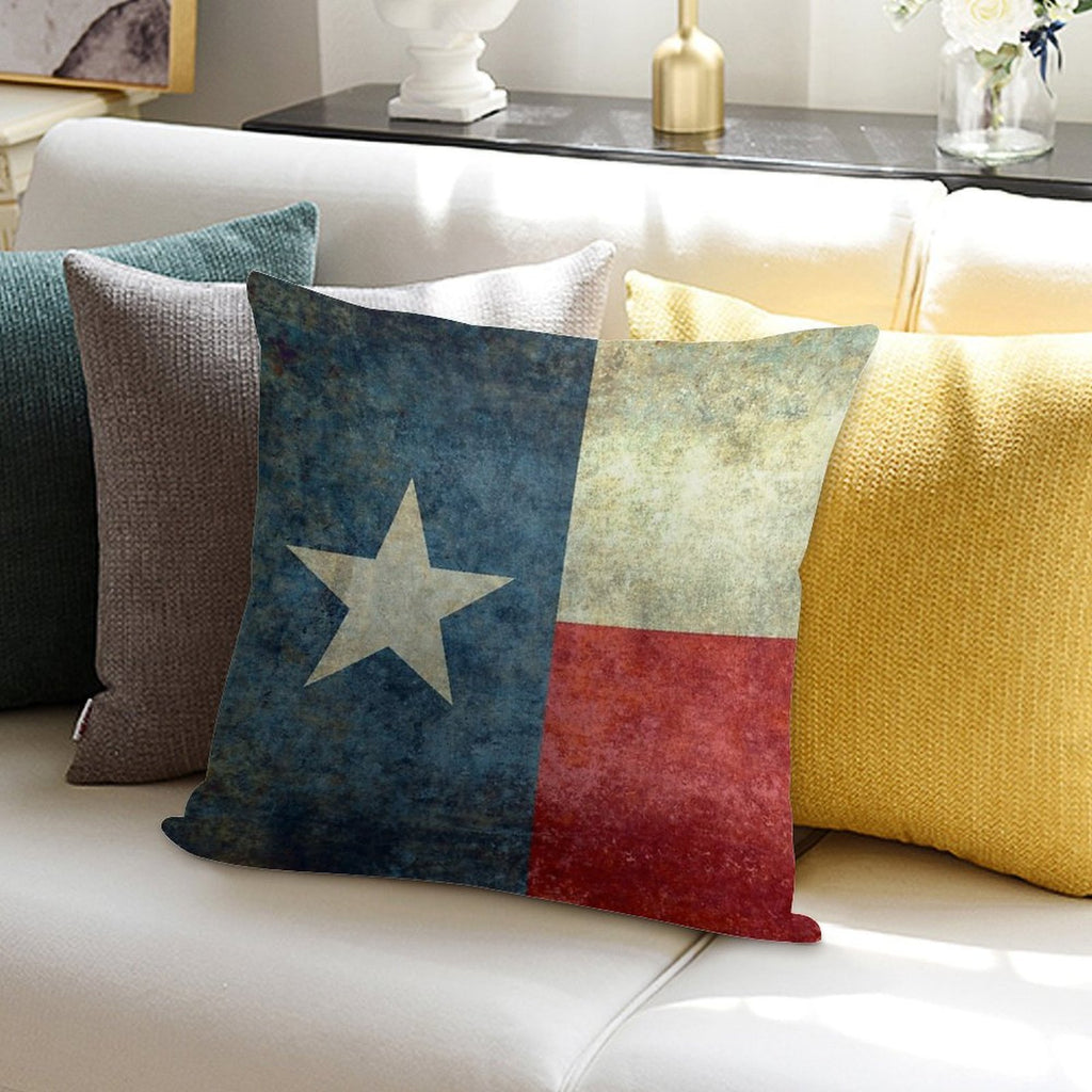 Texas Flag Soft Fade-Resistant Throw Pillow
