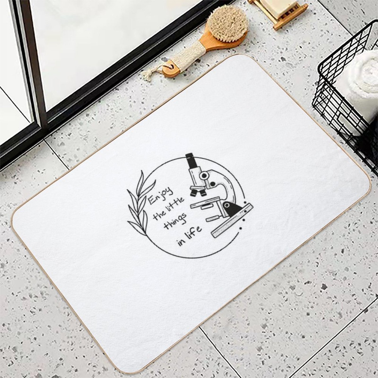 Funny Microscope, Microbiologists Biology Nerd Science Lab  Easy To Clean Bath Mat