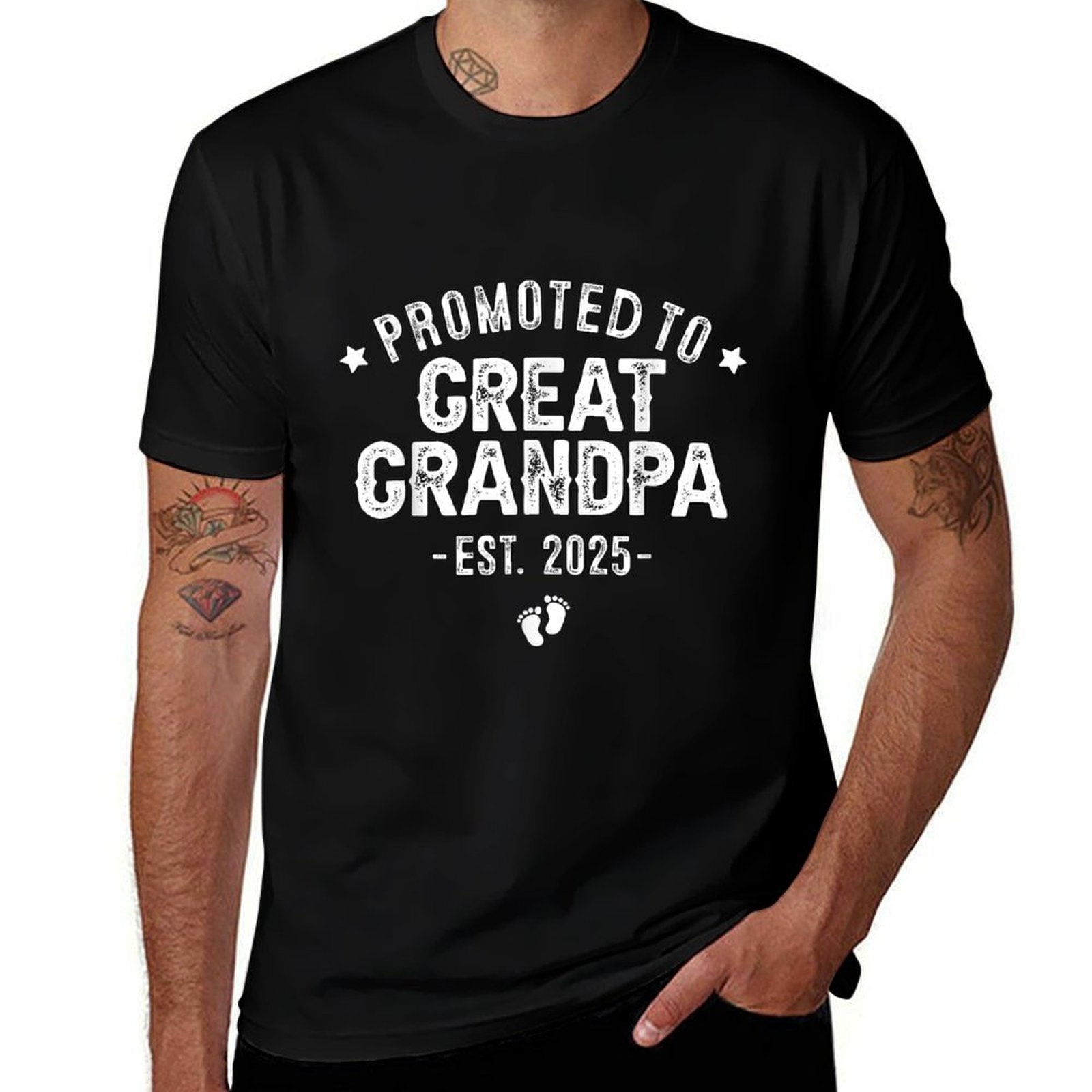 SOMMAS PREGNANCY ANNOUNCEMENT 1st Time Great Grandpa Est 2025 New First Great Grandpa 2025, Small, Black  Soft T-Shirt