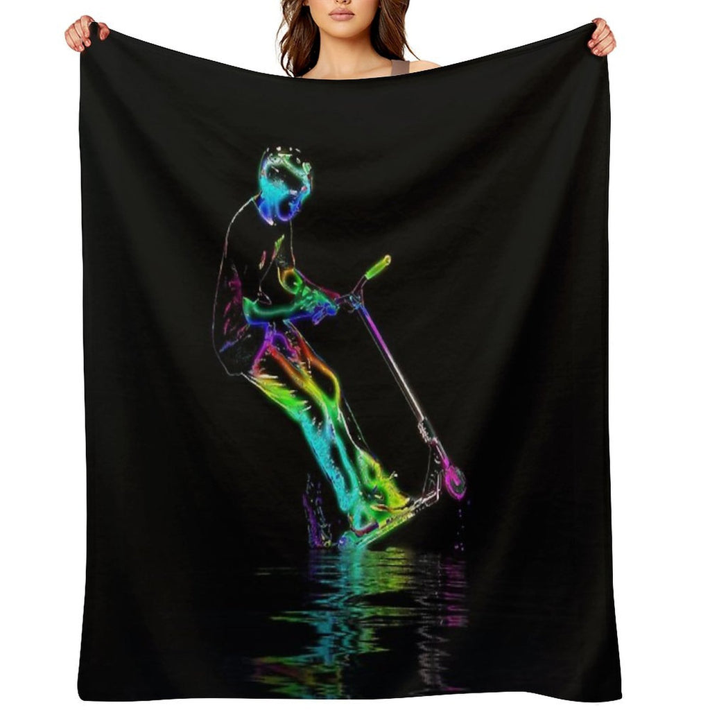 Puddle Jumping - Scooter Boy Shrink-resistant Throw Blanket