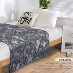 Hares Field, Winter Snow Field Bunnies Rabbits Pattern Grey Versatility Throw Blanket