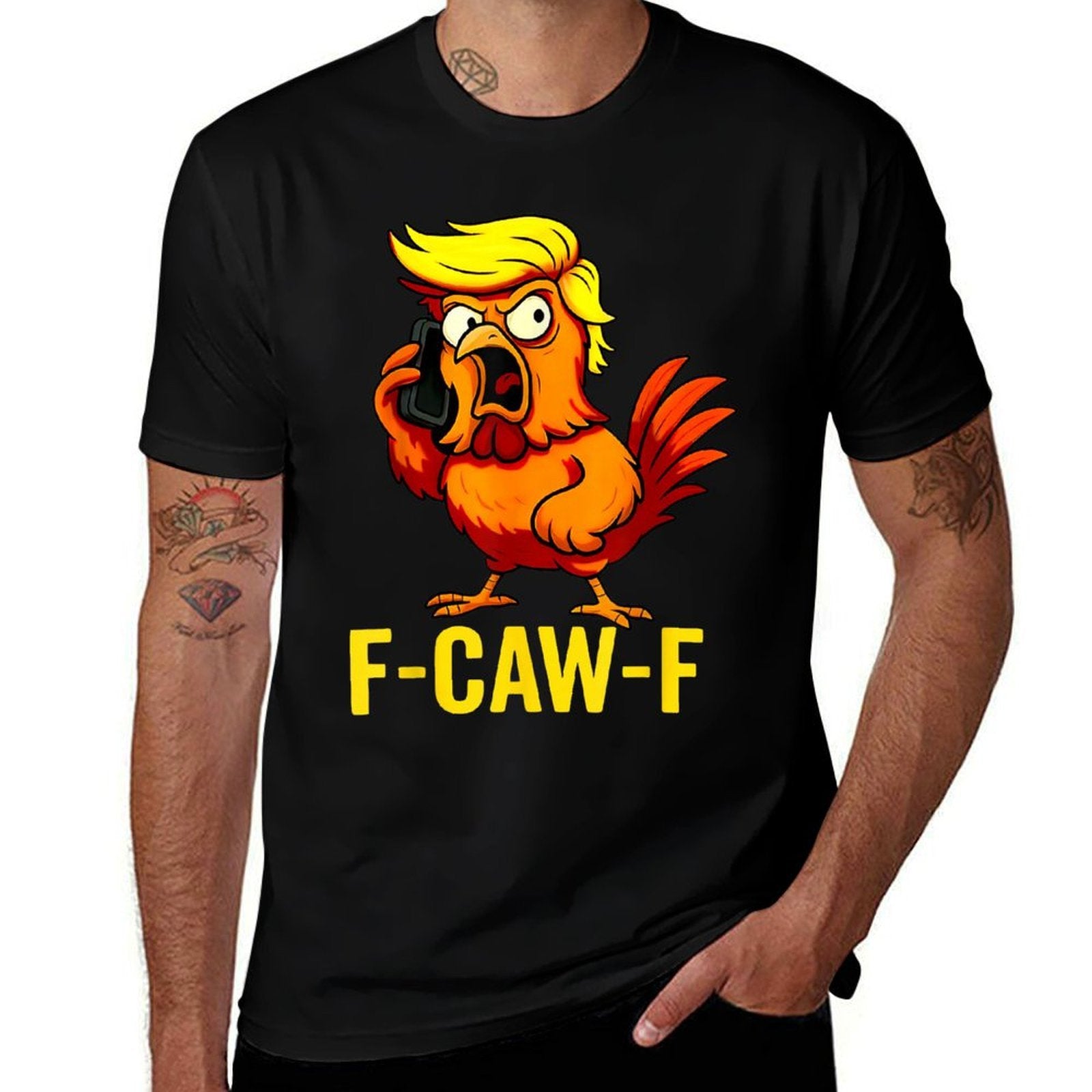 F-Caw-F Funny Trump Chicken Calling Humor Quote Rooster Meme  Lightweight T-Shirt