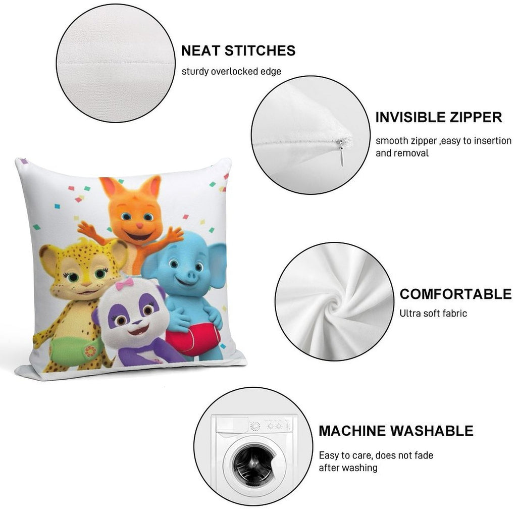 Word Party - Kids Tv Show Soft Home Decor Throw Pillow