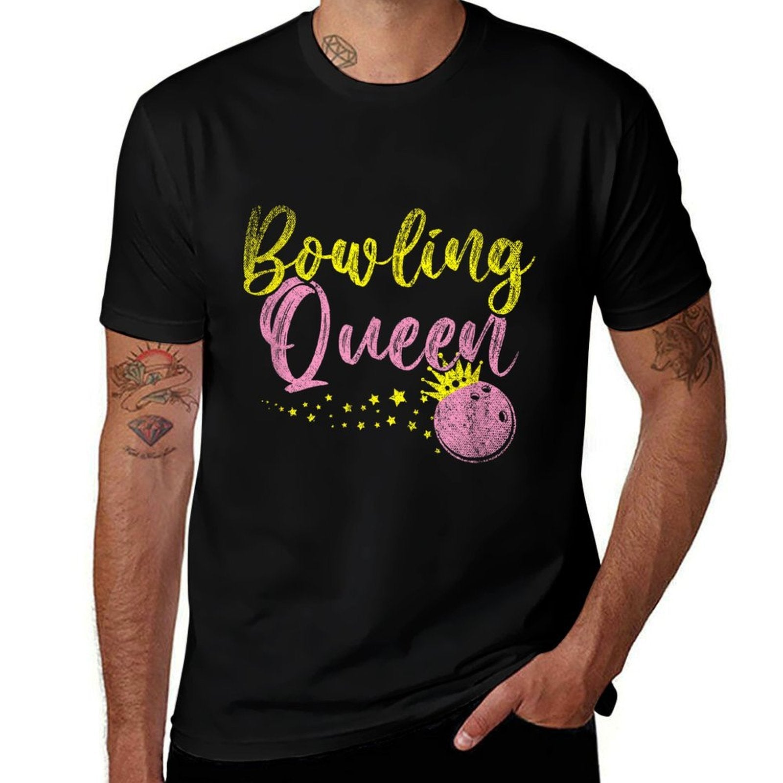 Bowling Team Queen Women Girls Kids Gift Bowling  High-quality Stitching T-Shirt